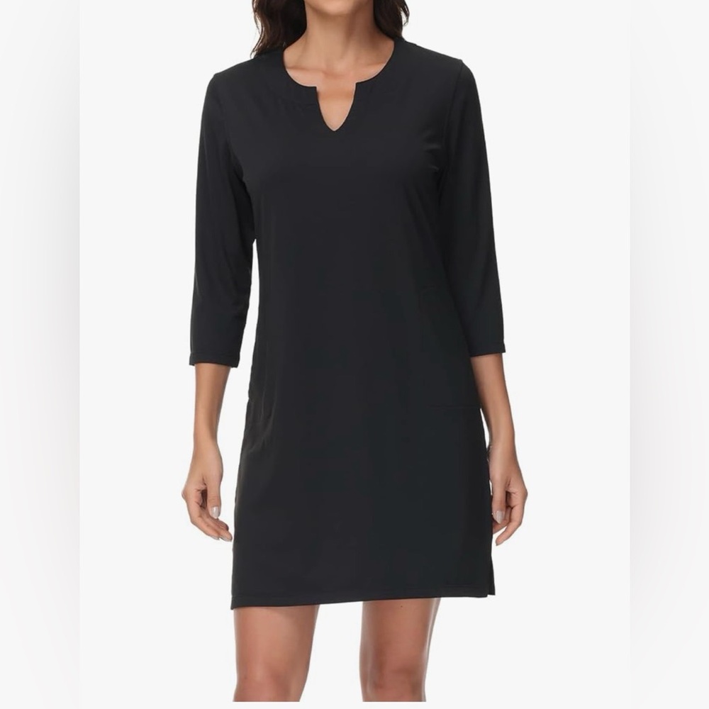 Elegant Black SPF 4 way Stretch Dress